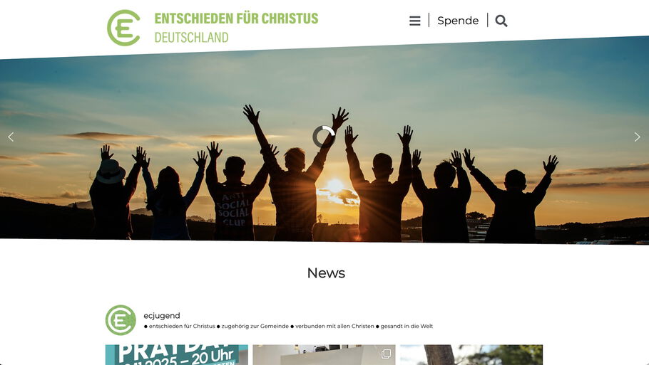 Webseite des Deutschen EC-Verbandes